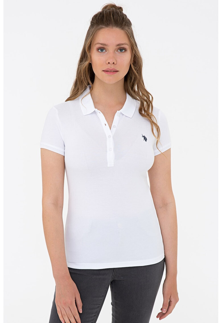 U.S. Polo Assn. Tricou polo din pique cu logo brodat - Pled.ro