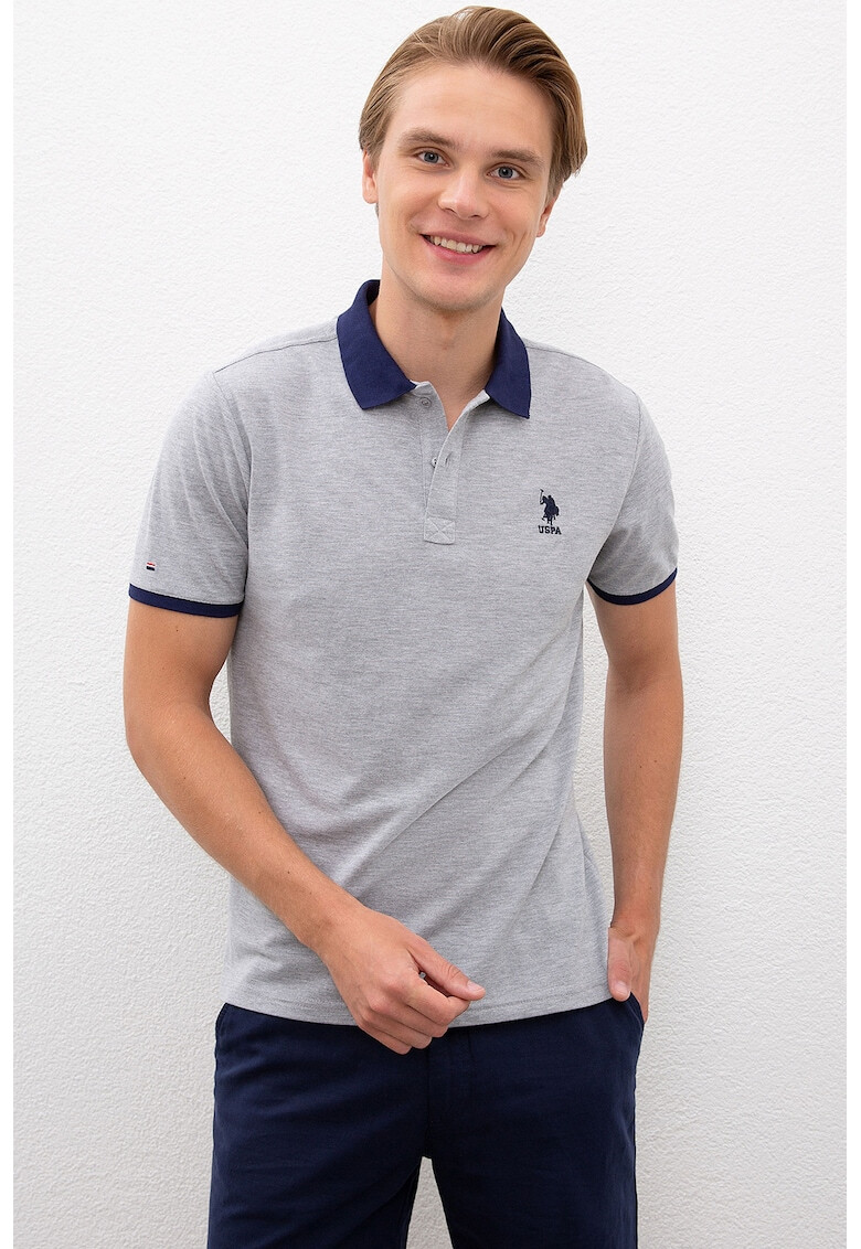 U.S. Polo Assn. Tricou polo din pique cu logo brodat - Pled.ro