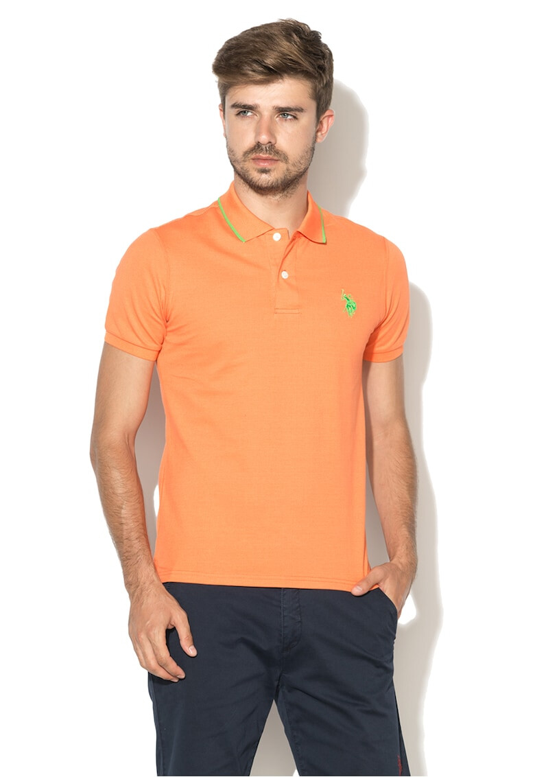 U.S. Polo Assn. Tricou polo oranj Performance - Pled.ro