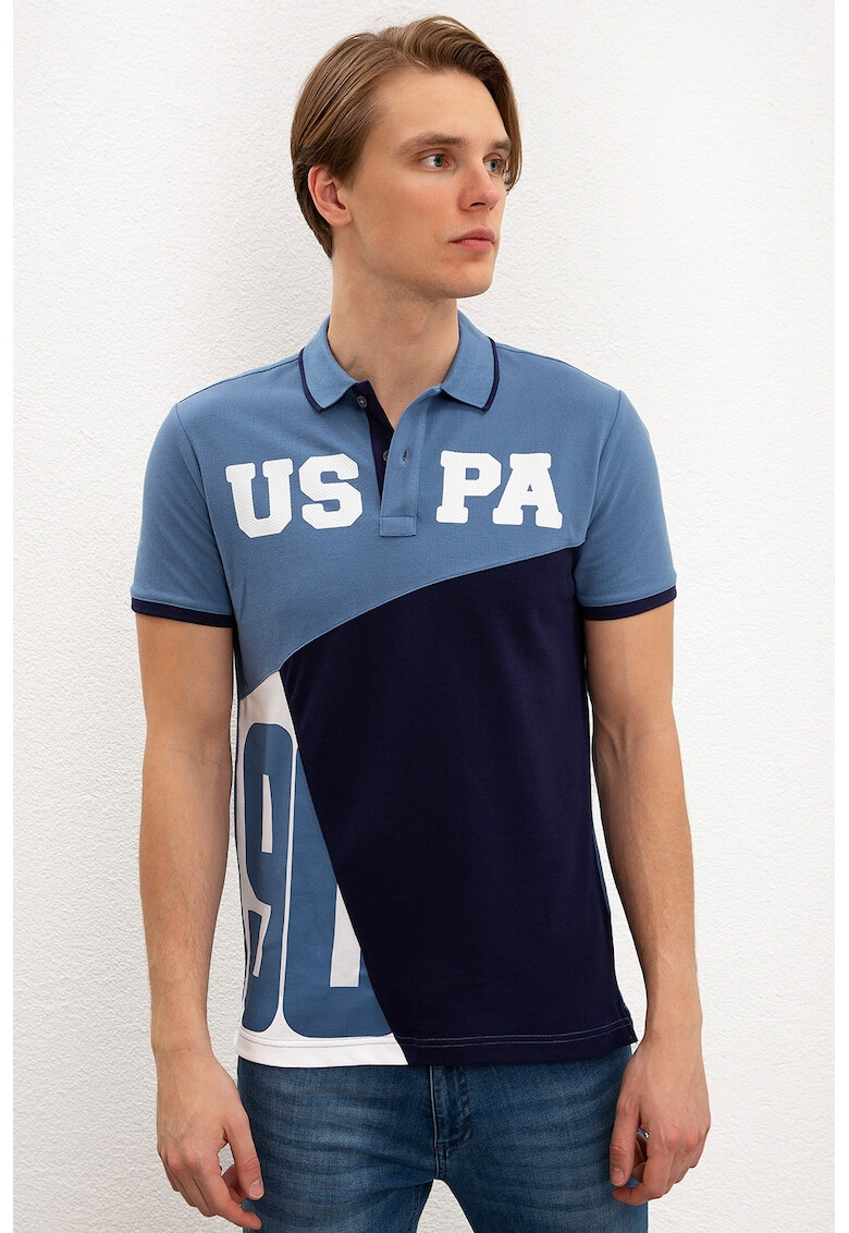 U.S. Polo Assn. Tricou polo slim fit cu imprimeu logo - Pled.ro