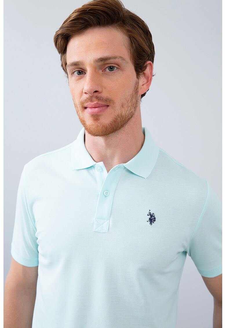 U.S. Polo Assn. Tricou polo slim fit cu logo brodat pe piept - Pled.ro