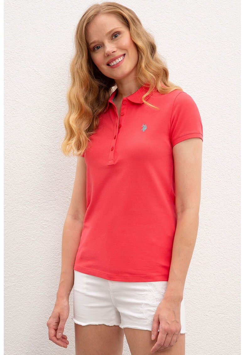 U.S. Polo Assn. Tricou polo slim fit cu material pique - Pled.ro