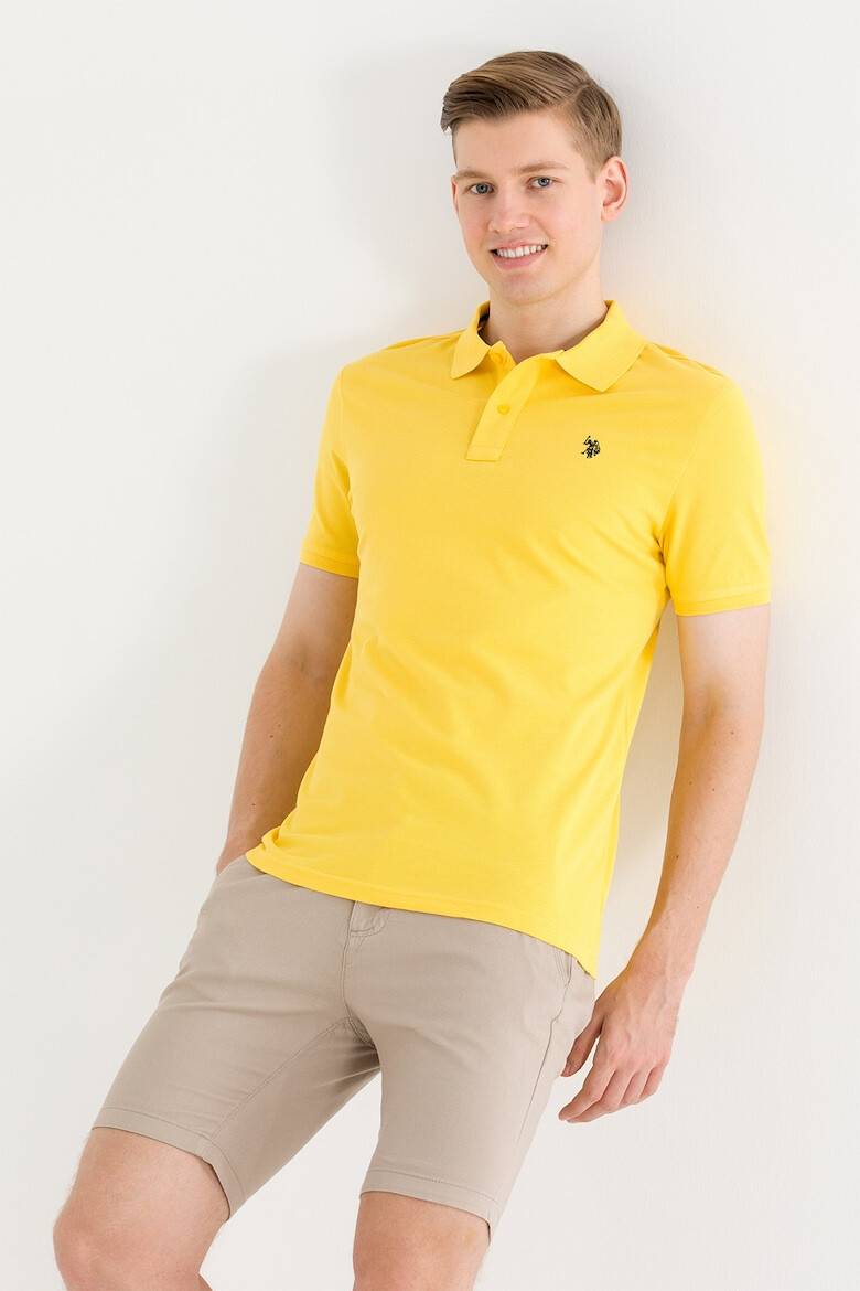 U.S. Polo Assn. Tricou polo slim fit din amestec de bumbac - Pled.ro