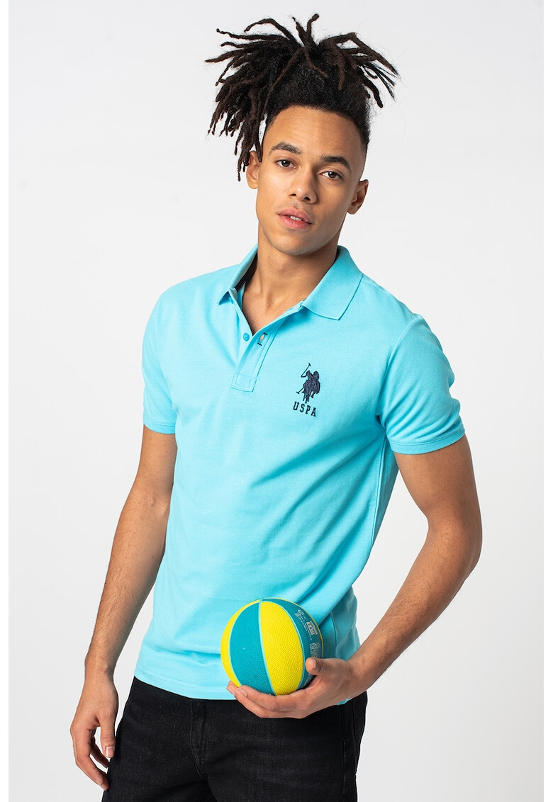 U.S. Polo Assn. Tricou polo slim fit din material pique - Pled.ro