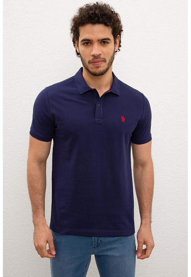 U.S. Polo Assn. Tricou polo slim fit din material pique - Pled.ro