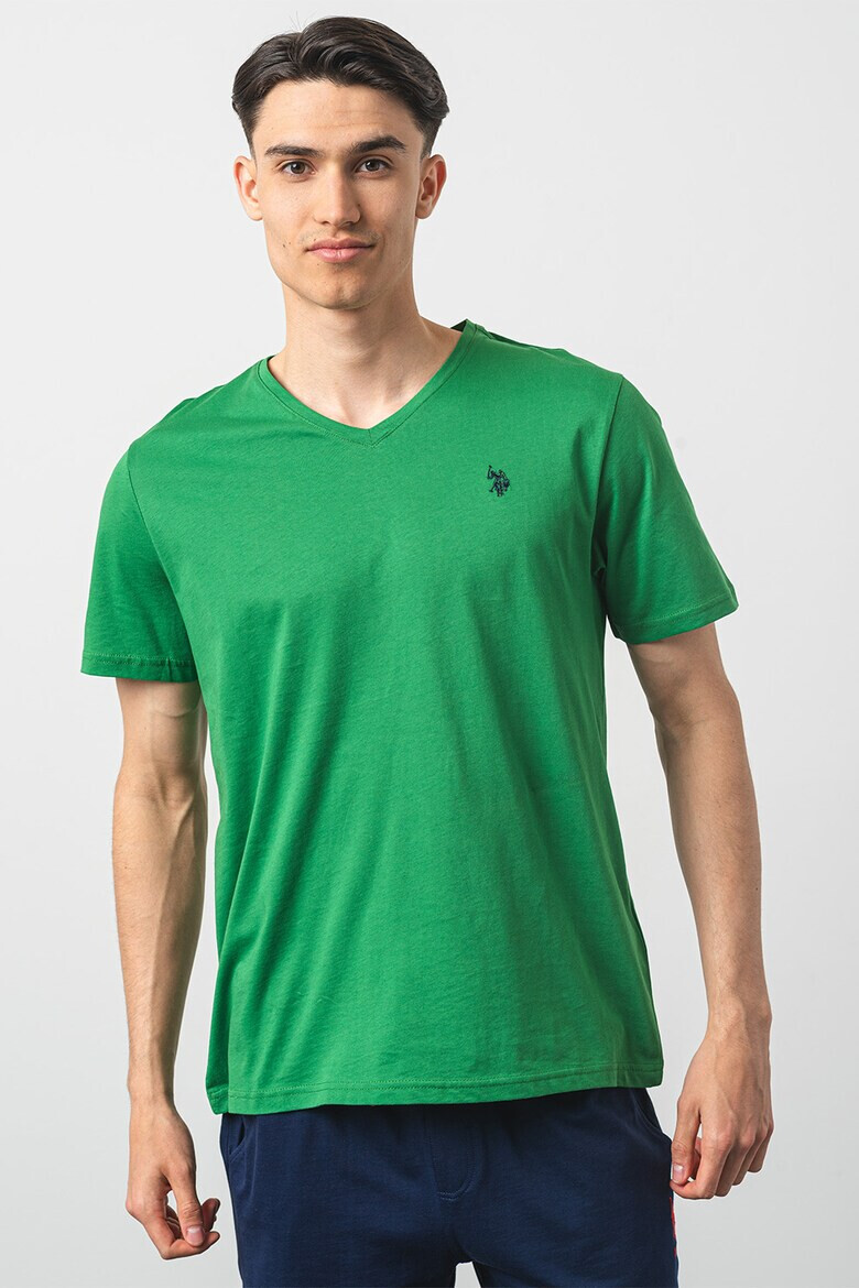 U.S. Polo Assn. U.S. Polo Assn Tricou de bumbac cu decolteu in V - Pled.ro