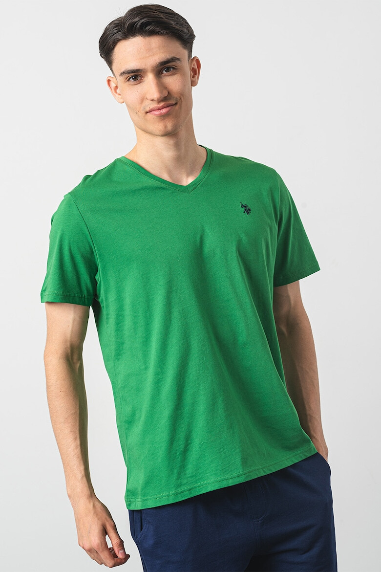 U.S. Polo Assn. U.S. Polo Assn Tricou de bumbac cu decolteu in V - Pled.ro