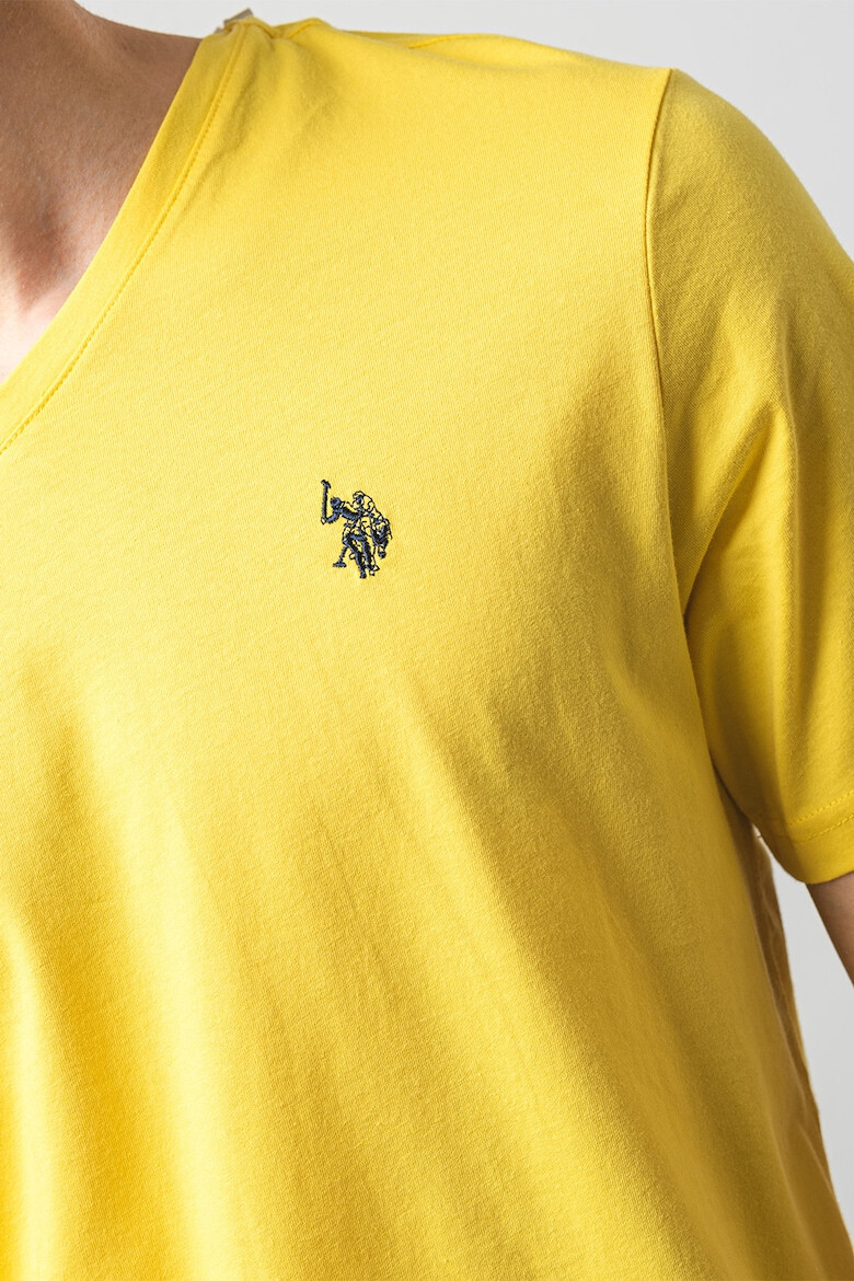 U.S. Polo Assn. U.S. Polo Assn Tricou de bumbac cu decolteu in V - Pled.ro