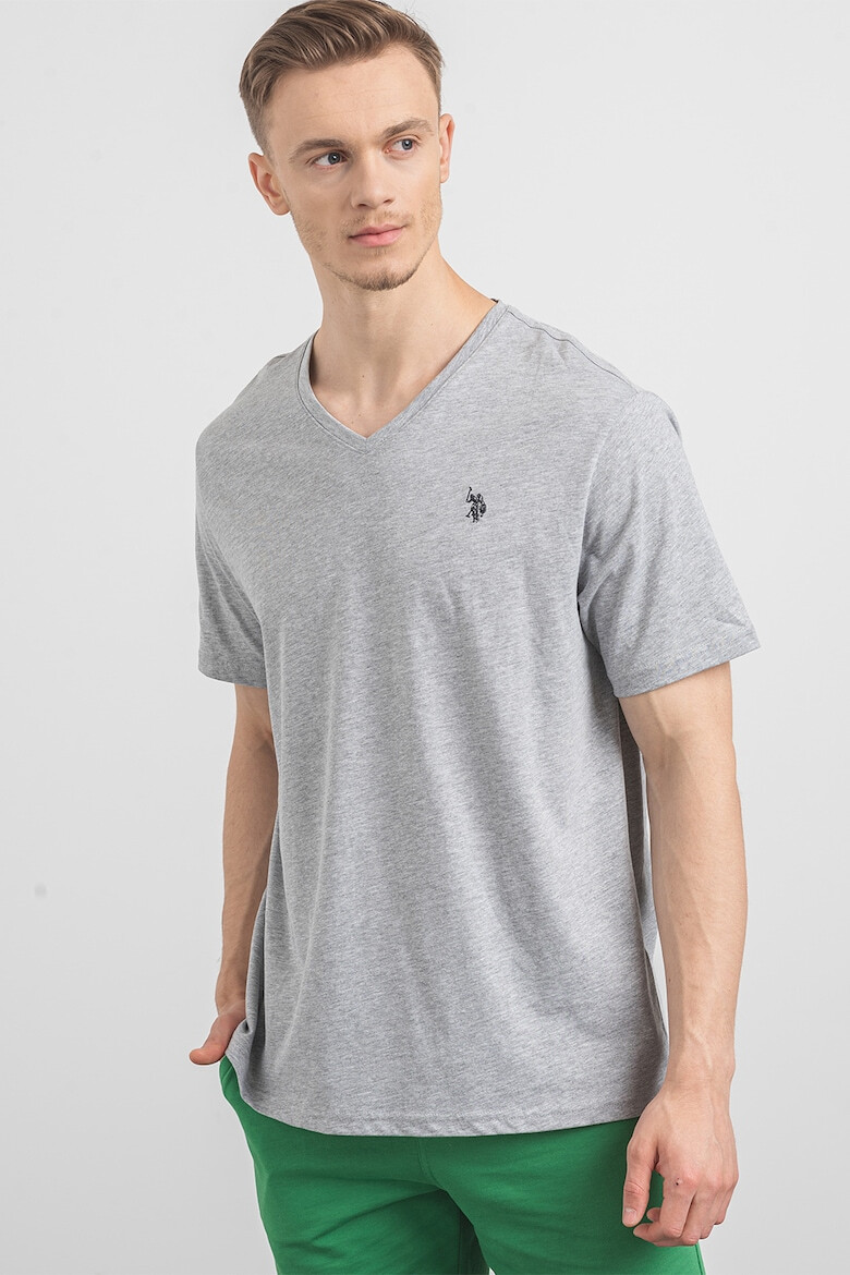 U.S. Polo Assn. U.S. Polo Assn Tricou de bumbac cu decolteu in V - Pled.ro