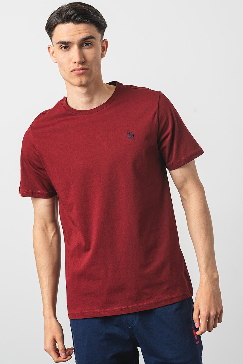 U.S. Polo Assn. U.S. Polo Assn Tricou de bumbac cu decolteu la baza gatului - Pled.ro