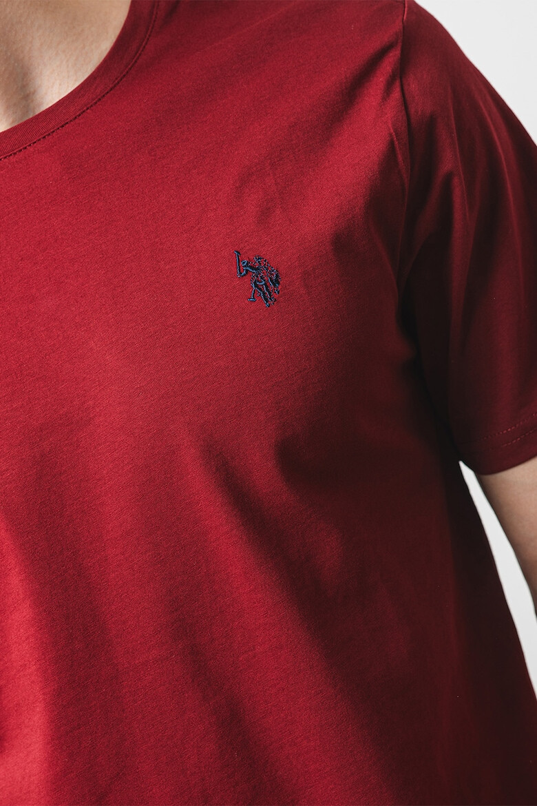 U.S. Polo Assn. U.S. Polo Assn Tricou de bumbac cu decolteu la baza gatului - Pled.ro