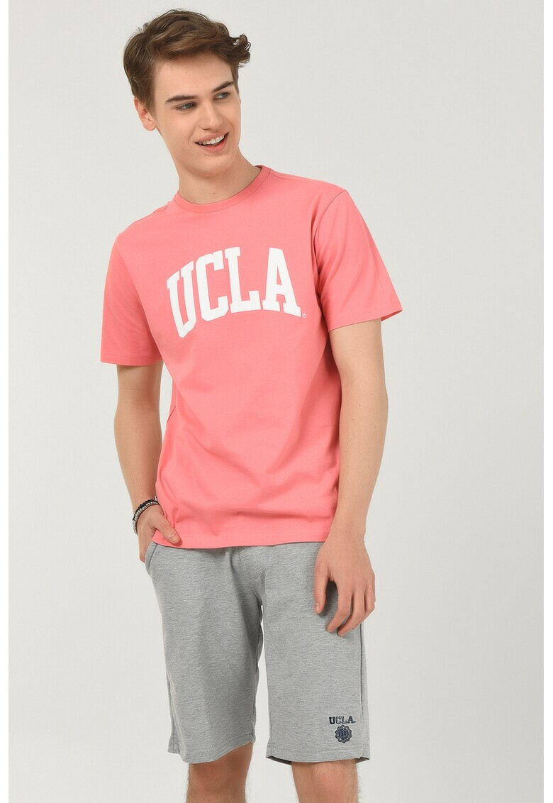 UCLA Tricou cu decolteu la baza gatului si imprimeu logo Culver - Pled.ro