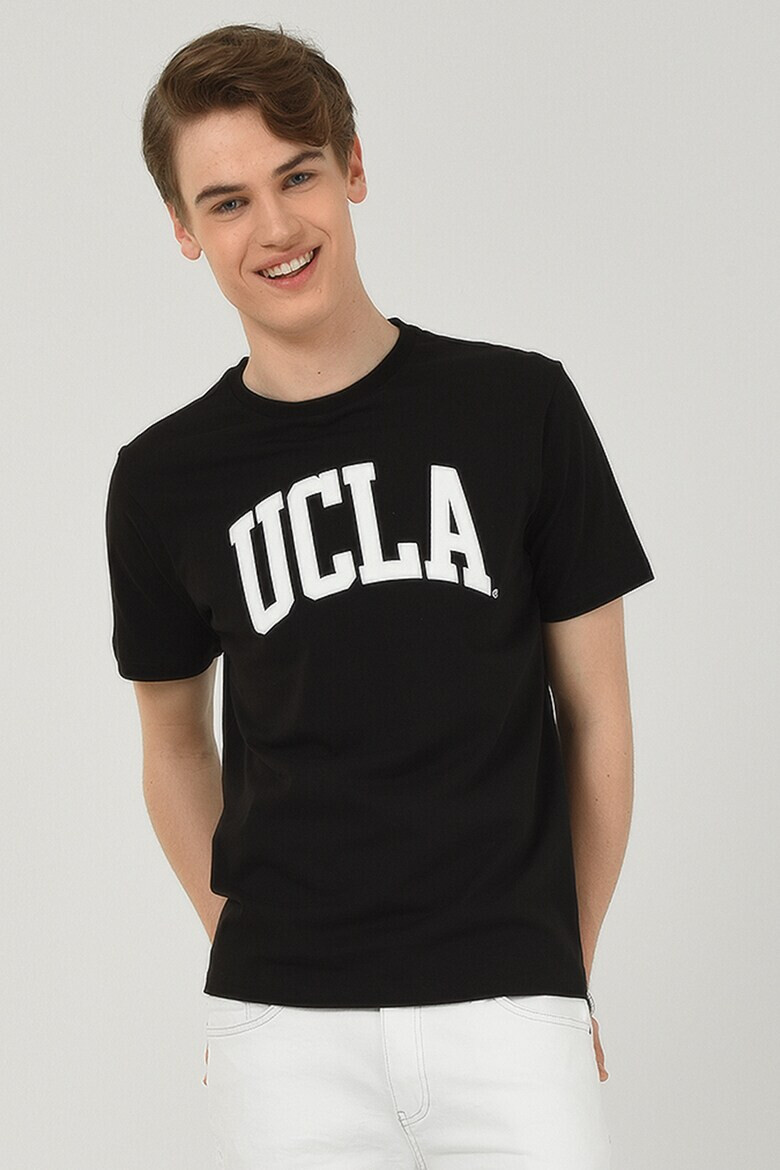 UCLA Tricou cu decolteu la baza gatului si imprimeu logo Culver - Pled.ro