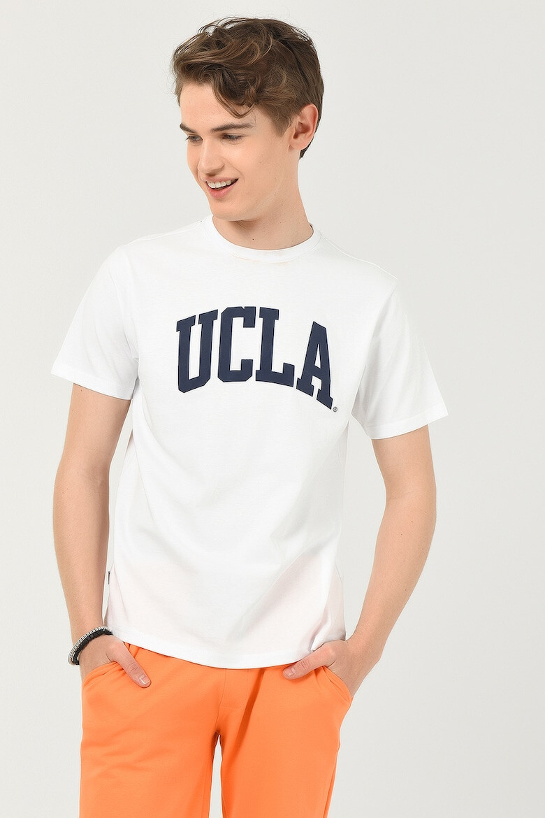 UCLA Tricou cu decolteu la baza gatului si imprimeu logo Culver - Pled.ro