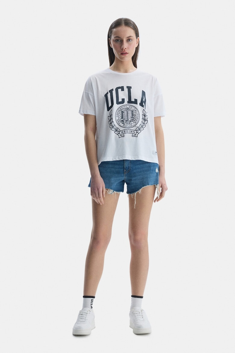 UCLA Tricou cu maneci cazute si imprimeu logo Avalon - Pled.ro