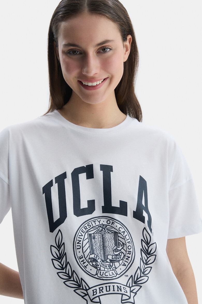 UCLA Tricou cu maneci cazute si imprimeu logo Avalon - Pled.ro