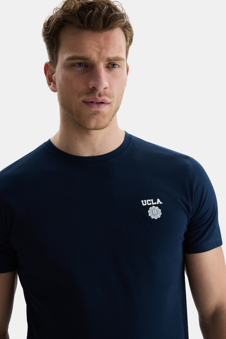 UCLA Tricou de bumbac cu decolteu la baza gatului - Pled.ro