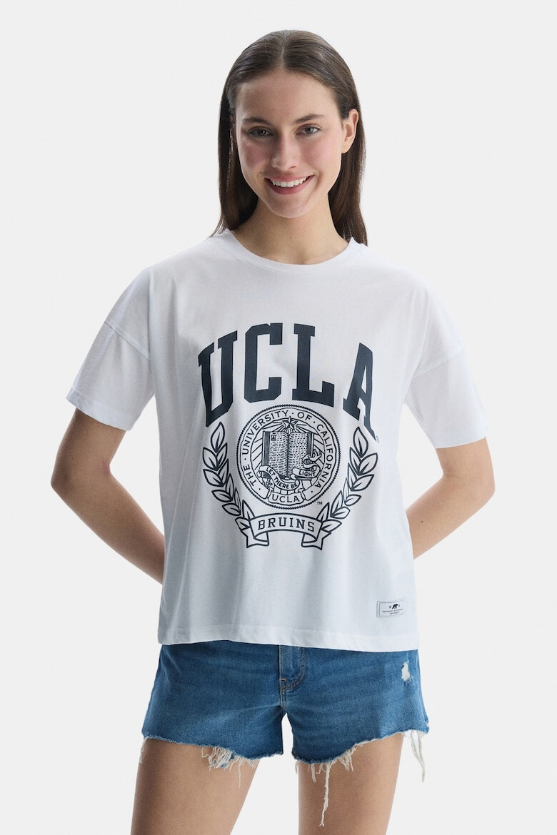 UCLA Tricou cu maneci cazute si imprimeu logo Avalon - Pled.ro