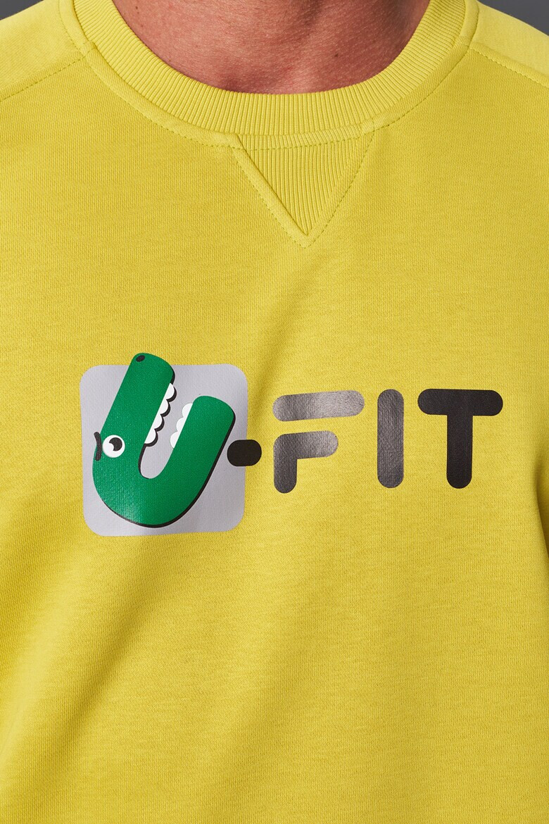 uFIT Bluza sport cu decolteu la baza gatului si imprimeu logo - Pled.ro