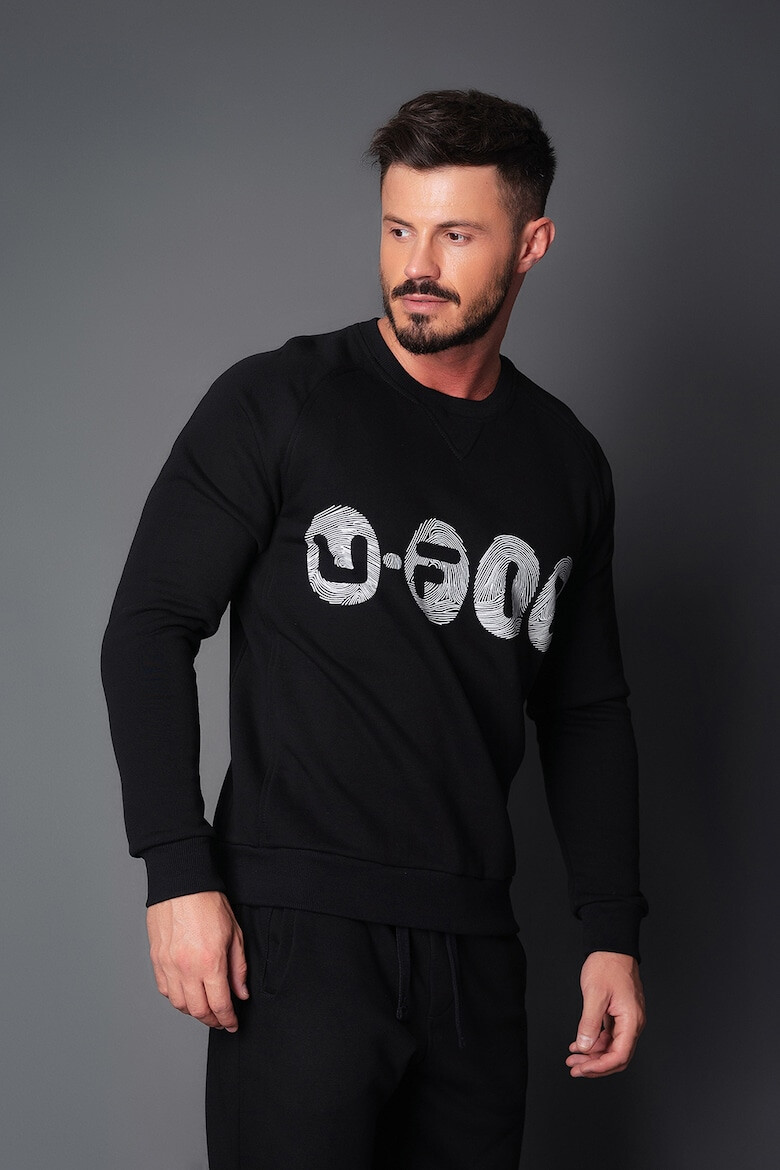 uFIT Bluza sport cu maneci raglan si imprimeu logo - Pled.ro