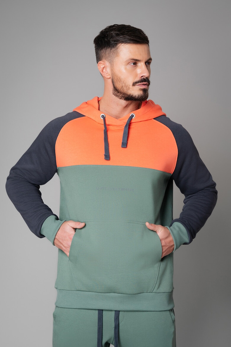 uFIT Hanorac colorblock cu buzunar kangaroo - Pled.ro