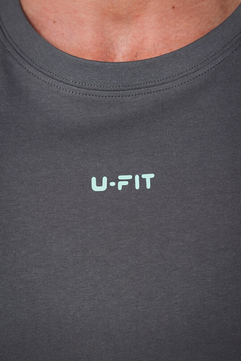 uFIT Tricou de bumbac cu decolteu la baza gatului - Pled.ro