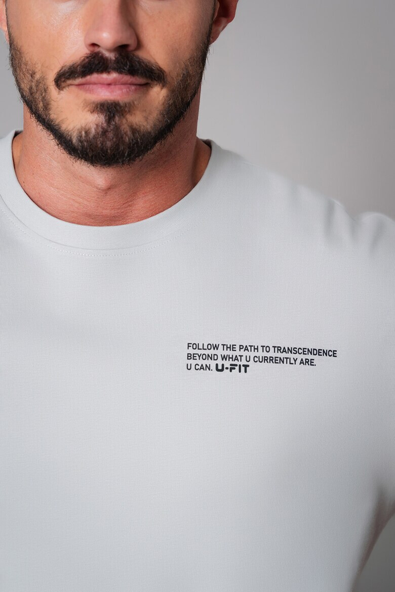 uFIT Tricou supradimensionat din bumbac cu imprimeu text - Pled.ro