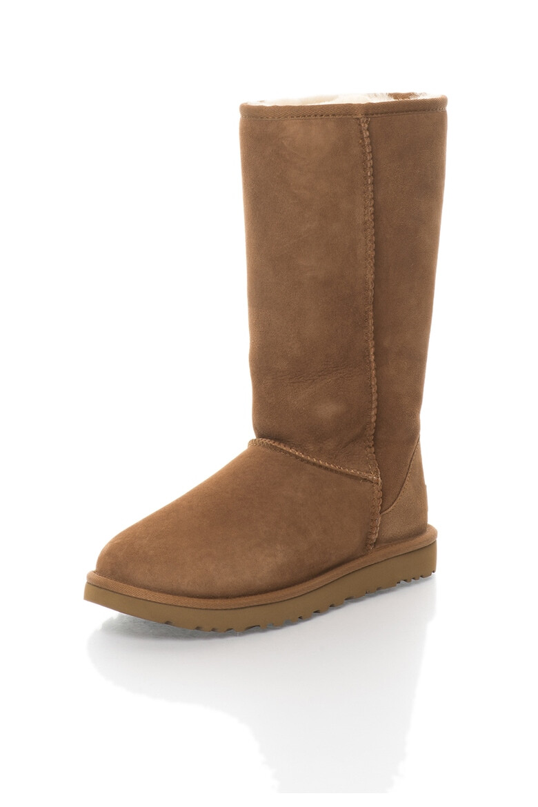 UGG Australia Cizme mid-calf de piele intoarsa Classic Tall Maro - Pled.ro