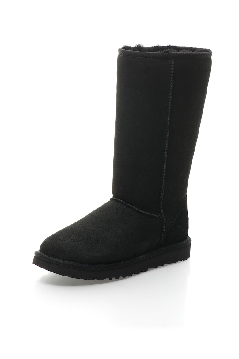 UGG Cizme medii negre de piele intoarsa Classic Tall - Pled.ro