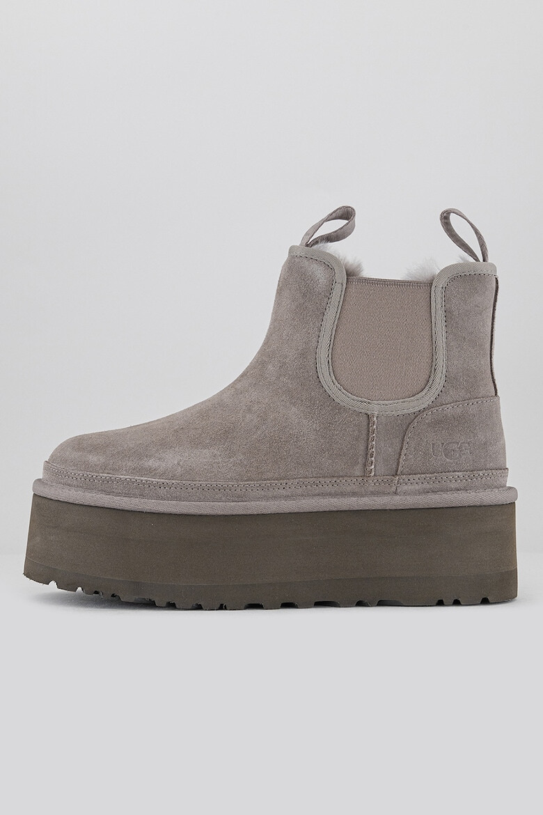 UGG Ghete Chelsea flatform de piele intoarsa cu segmente din material textil Neumel - Pled.ro