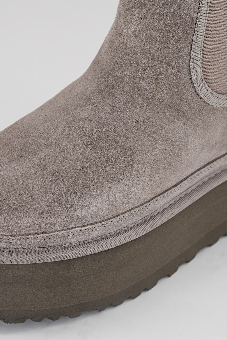 UGG Ghete Chelsea flatform de piele intoarsa cu segmente din material textil Neumel - Pled.ro