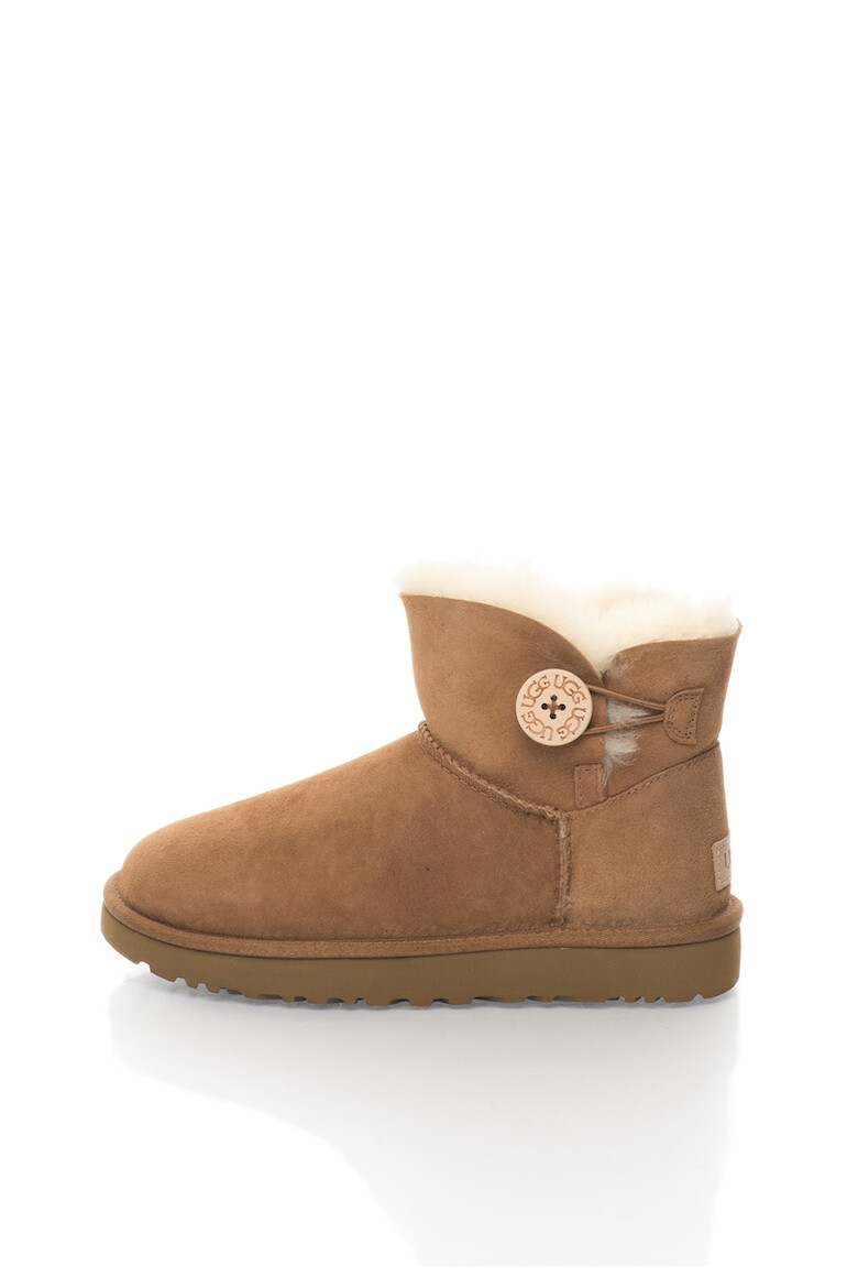 UGG Cizme scurte de piele intoarsa fara inchidere Mini Bailey Button II - Pled.ro