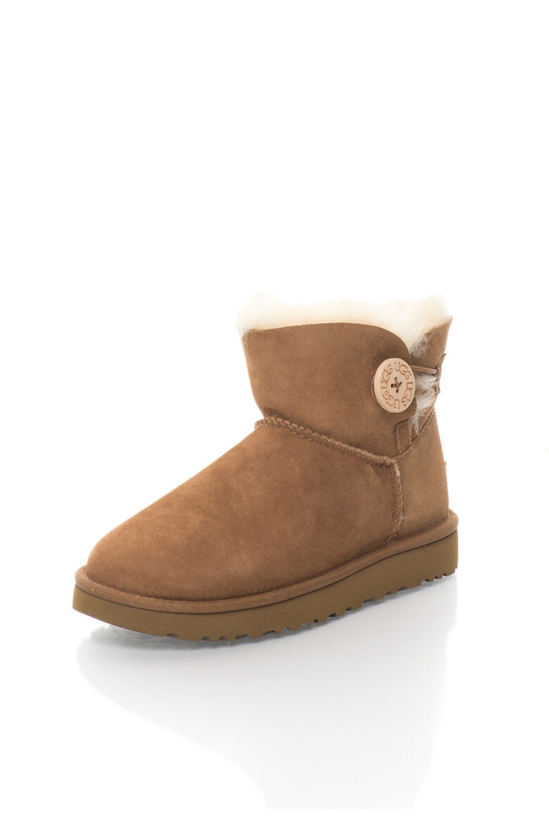 UGG Cizme scurte de piele intoarsa fara inchidere Mini Bailey Button II - Pled.ro