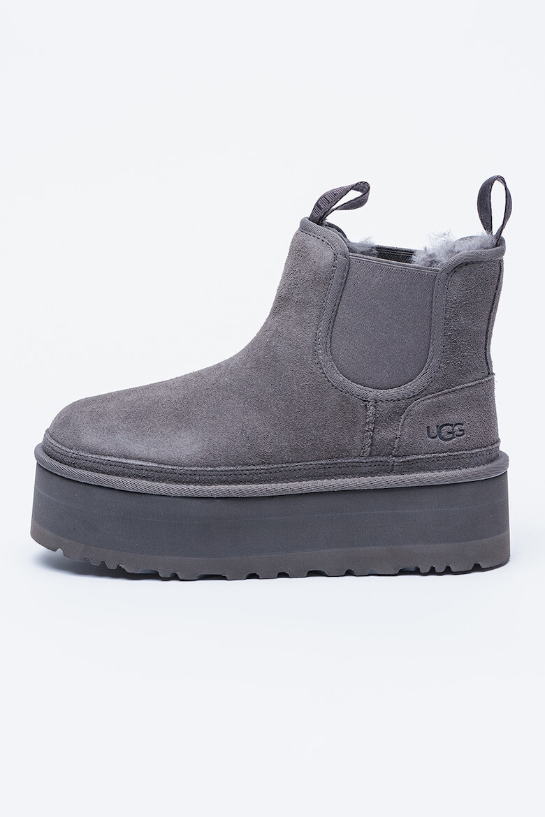 UGG Ghete Chelsea flatform de piele intoarsa cu segmente din material textil Neumel - Pled.ro