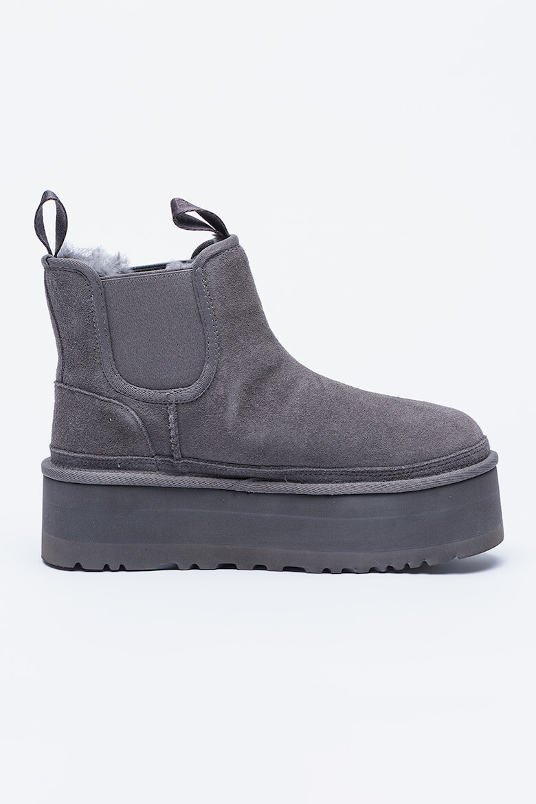 UGG Ghete Chelsea flatform de piele intoarsa cu segmente din material textil Neumel - Pled.ro