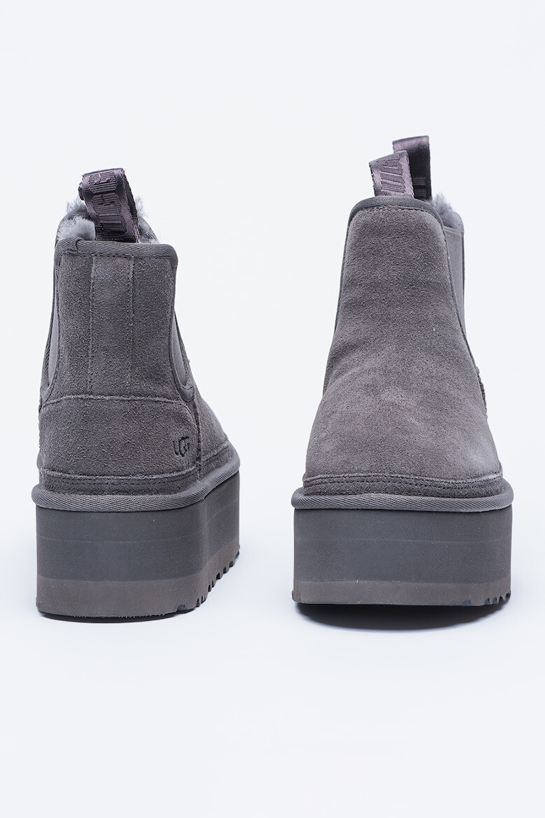 UGG Ghete Chelsea flatform de piele intoarsa cu segmente din material textil Neumel - Pled.ro