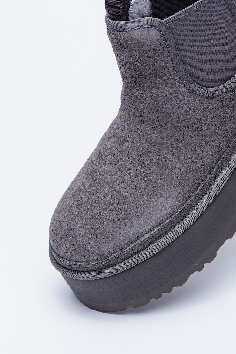 UGG Ghete Chelsea flatform de piele intoarsa cu segmente din material textil Neumel - Pled.ro