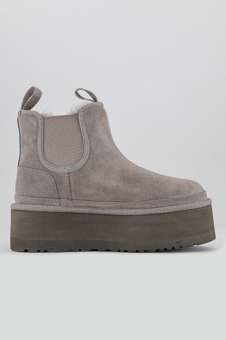 UGG Ghete Chelsea flatform de piele intoarsa cu segmente din material textil Neumel - Pled.ro