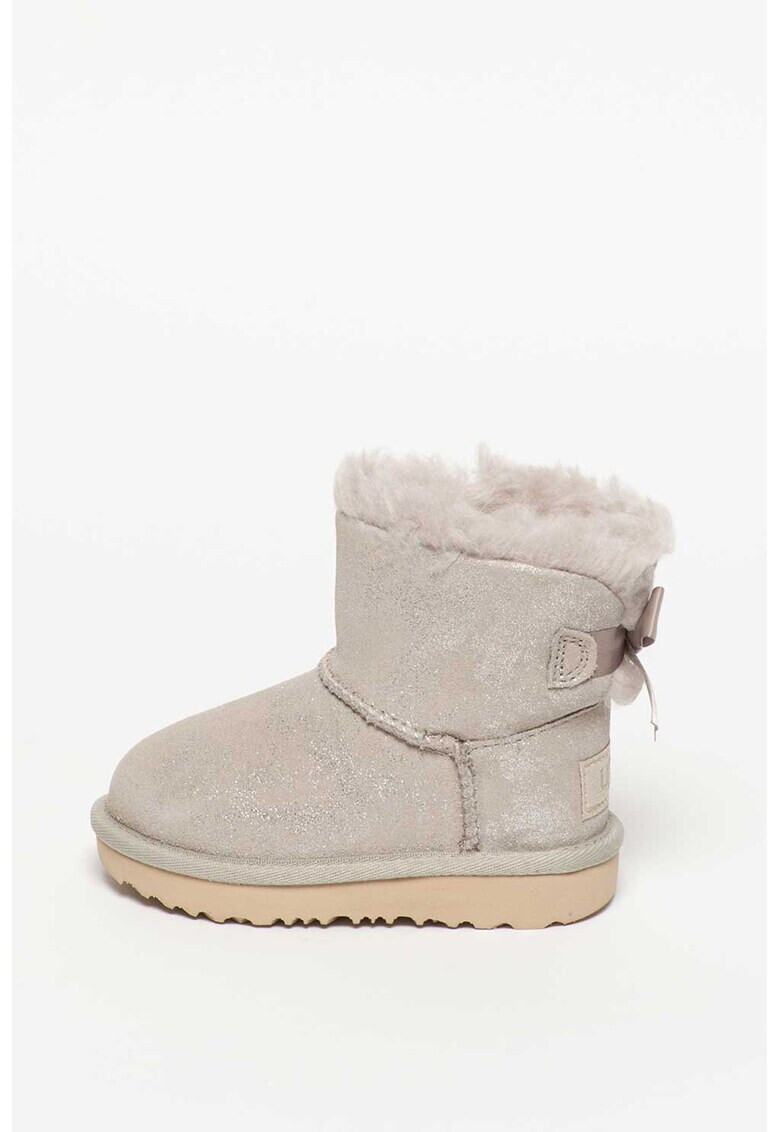 UGG Ghete din piele intoarsa cu aplicatie cu funda Mini Bailey - Pled.ro