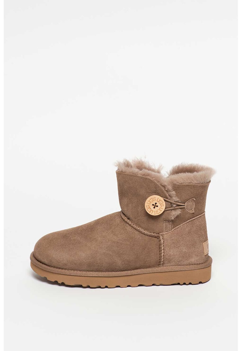 UGG Ghete fara inchidere din piele intoarsa cu nasture Mini Bailey - Pled.ro