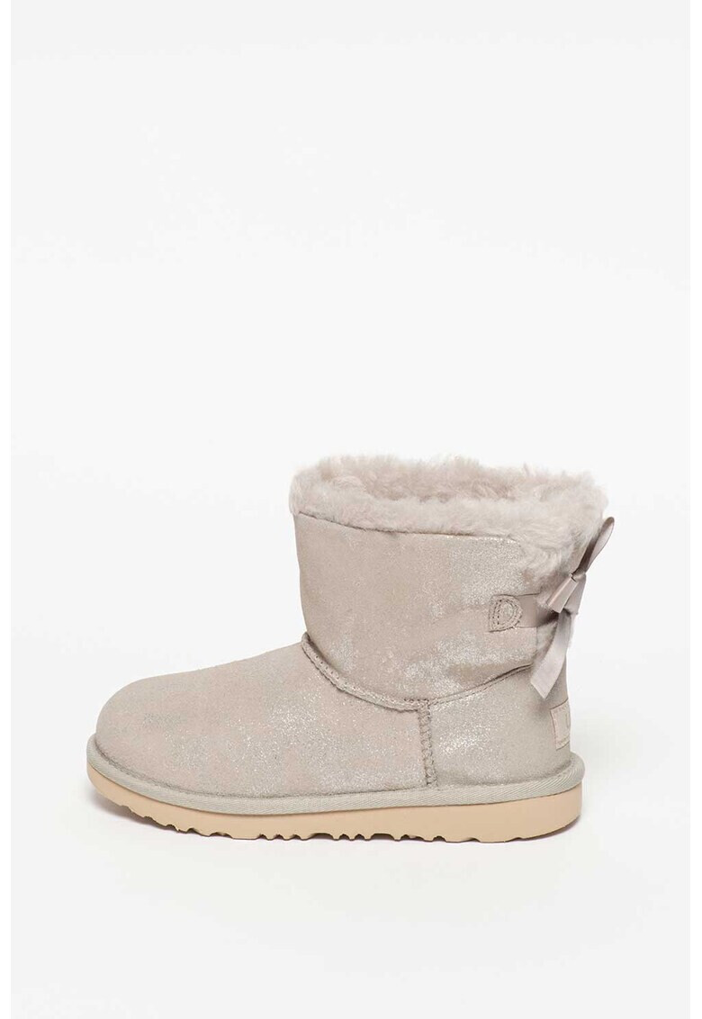 UGG Ghete fara inchidere din piele intoarsa Mini Bailey Bow II - Pled.ro