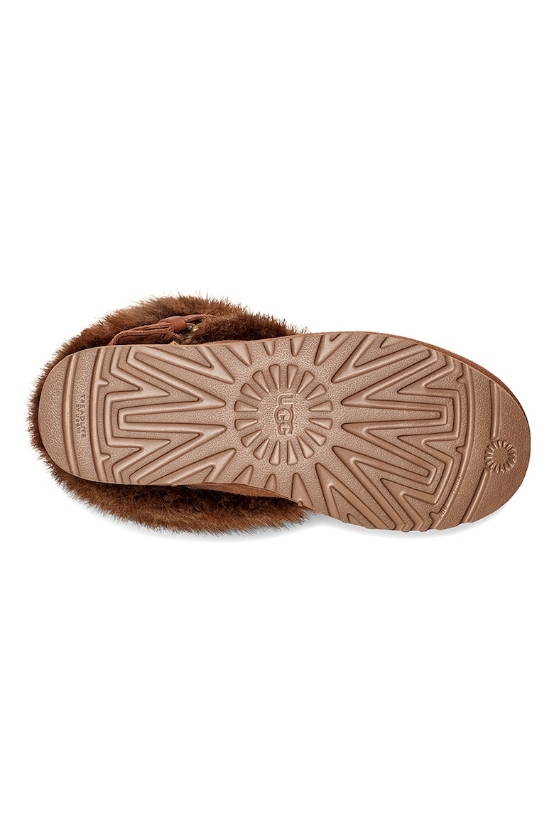 UGG Ghete low-top din piele intoarsa cu garnitura din blana sintetica Classic Buckle Mini - Pled.ro