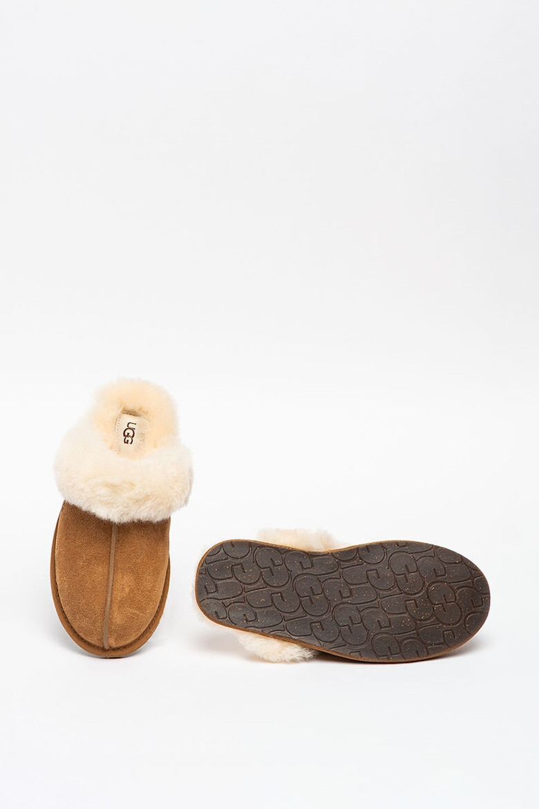 UGG Papuci de casa de piele intoarsa cu garnituri de piele de oaie Scuffette II - Pled.ro