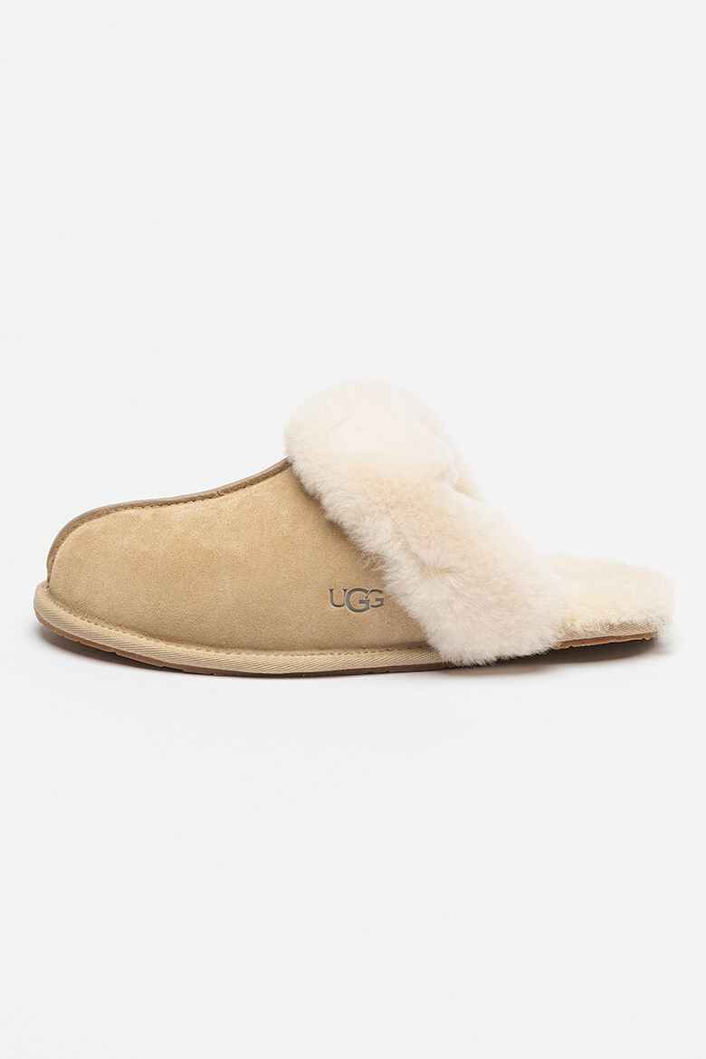 UGG Papuci de casa de piele intoarsa cu garnituri de piele de oaie Scuffette II - Pled.ro