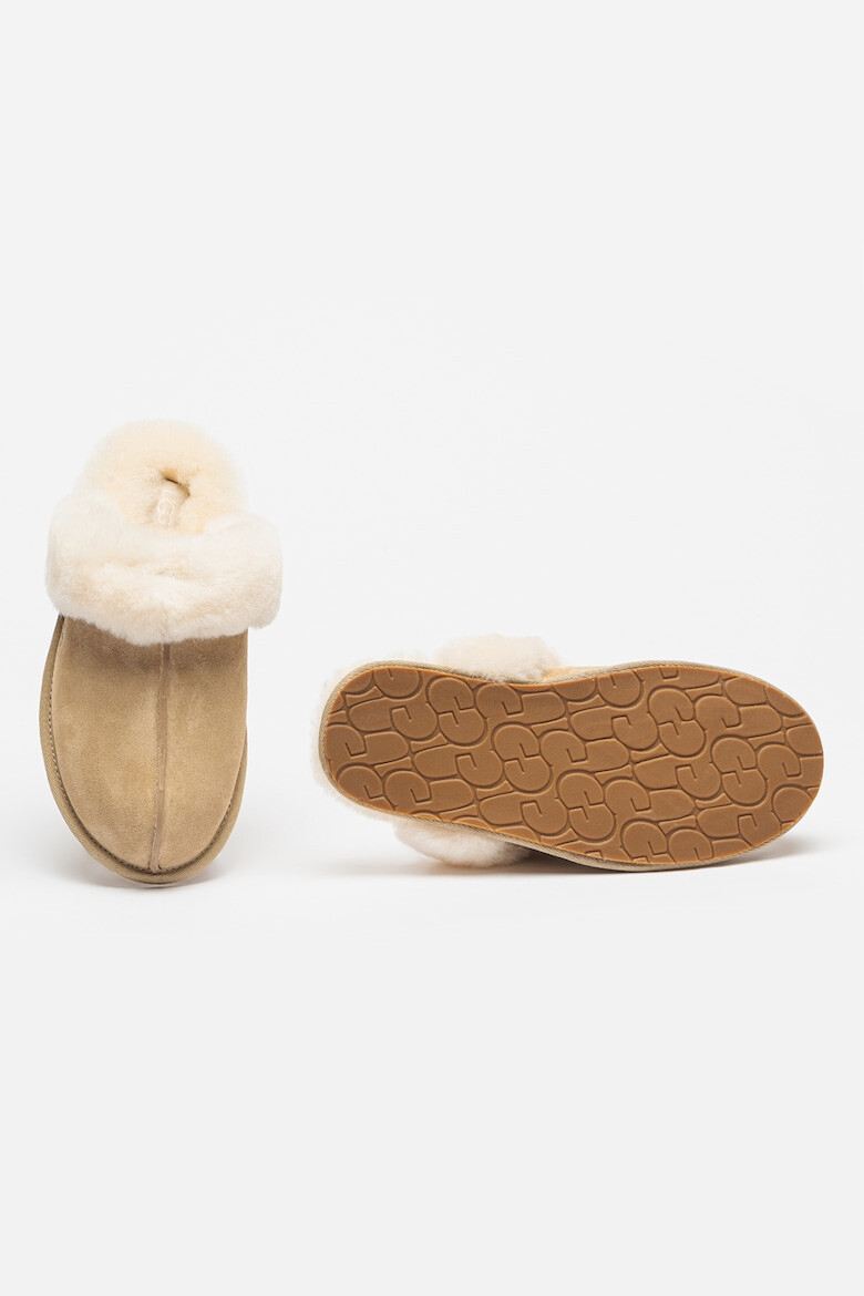 UGG Papuci de casa de piele intoarsa cu garnituri de piele de oaie Scuffette II - Pled.ro