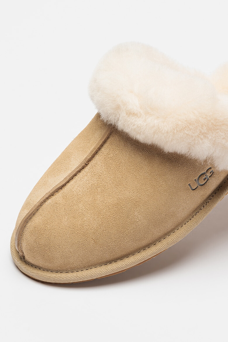 UGG Papuci de casa de piele intoarsa cu garnituri de piele de oaie Scuffette II - Pled.ro