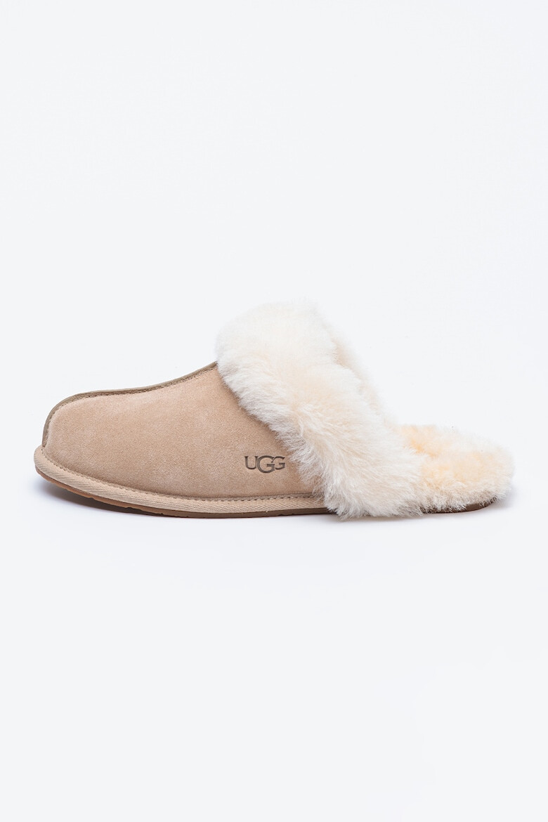 UGG Papuci de casa de piele intoarsa cu garnituri de piele de oaie Scuffette II - Pled.ro