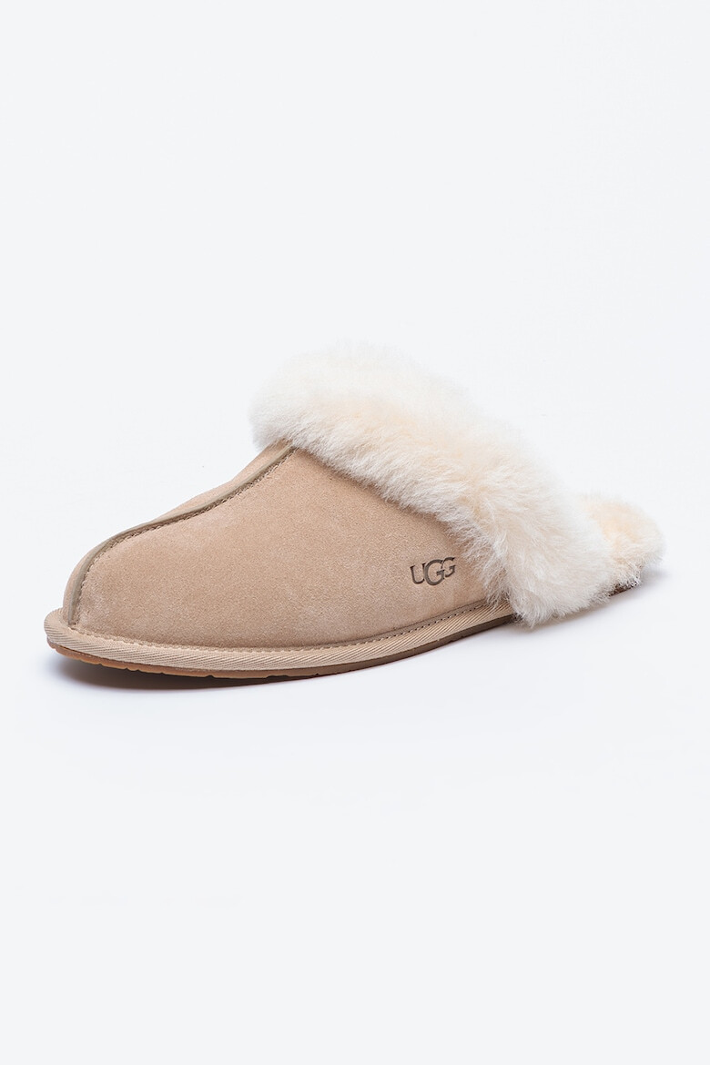 UGG Papuci de casa de piele intoarsa cu garnituri de piele de oaie Scuffette II - Pled.ro