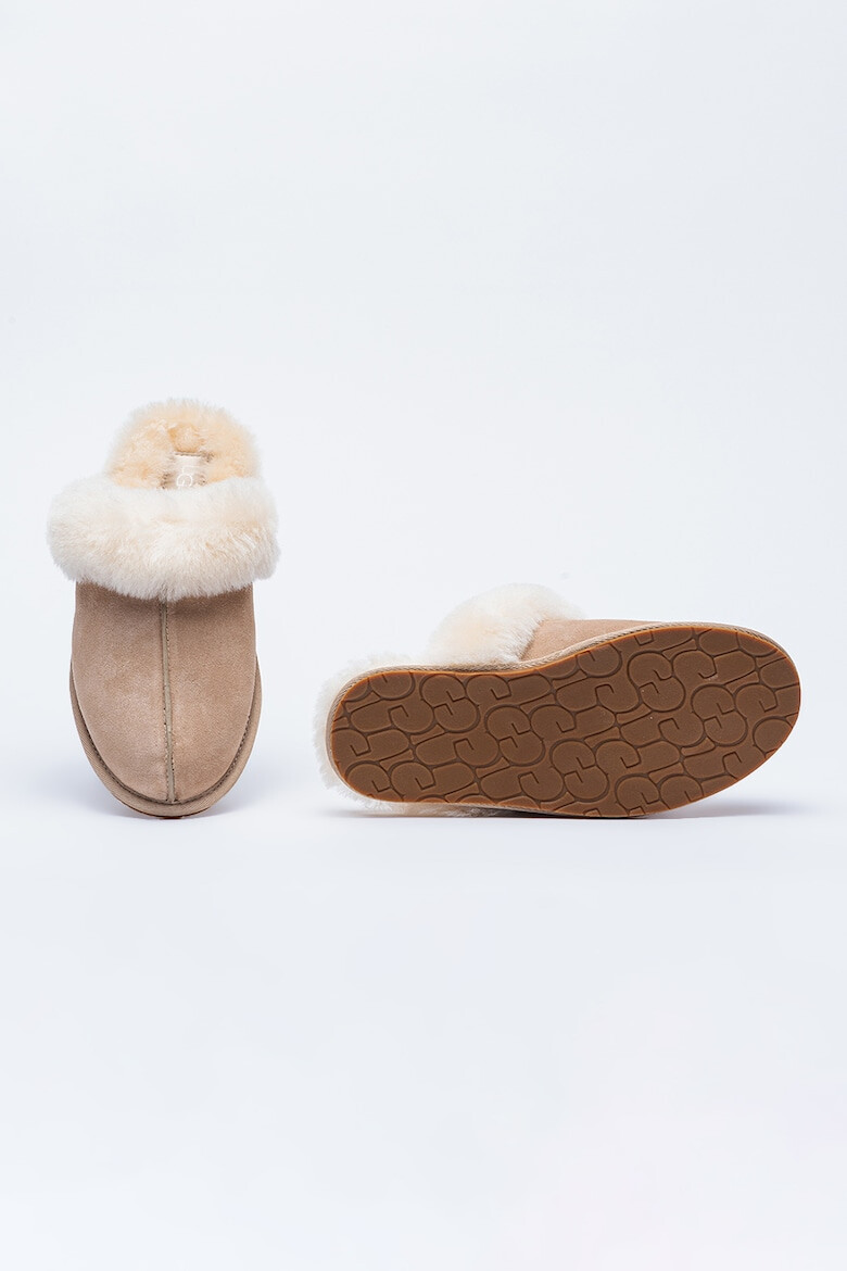 UGG Papuci de casa de piele intoarsa cu garnituri de piele de oaie Scuffette II - Pled.ro