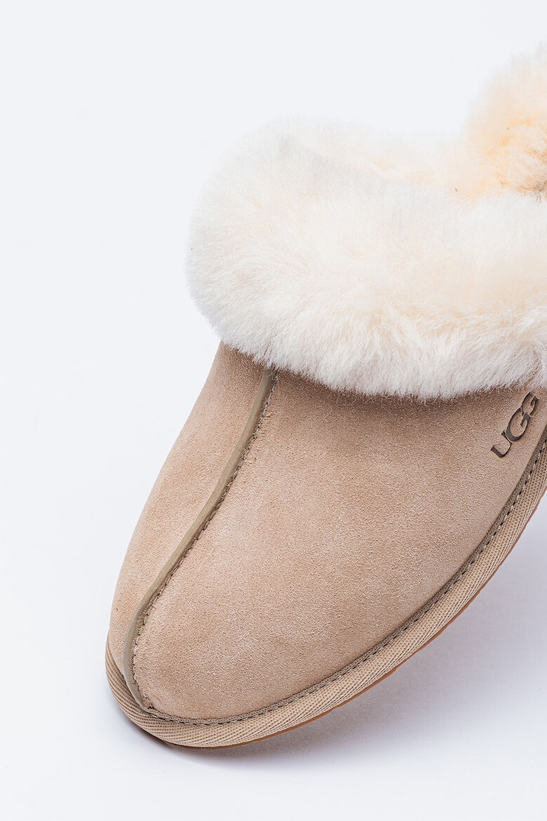 UGG Papuci de casa de piele intoarsa cu garnituri de piele de oaie Scuffette II - Pled.ro